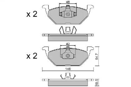 Комплект тормозных колодок, дисковый тормоз AISIN BPVW-1008